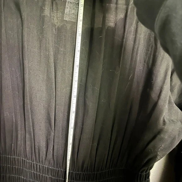 Elaborately detailed pirate/gothic flowing sleeve black peasant dress. - Picture 7 of 11